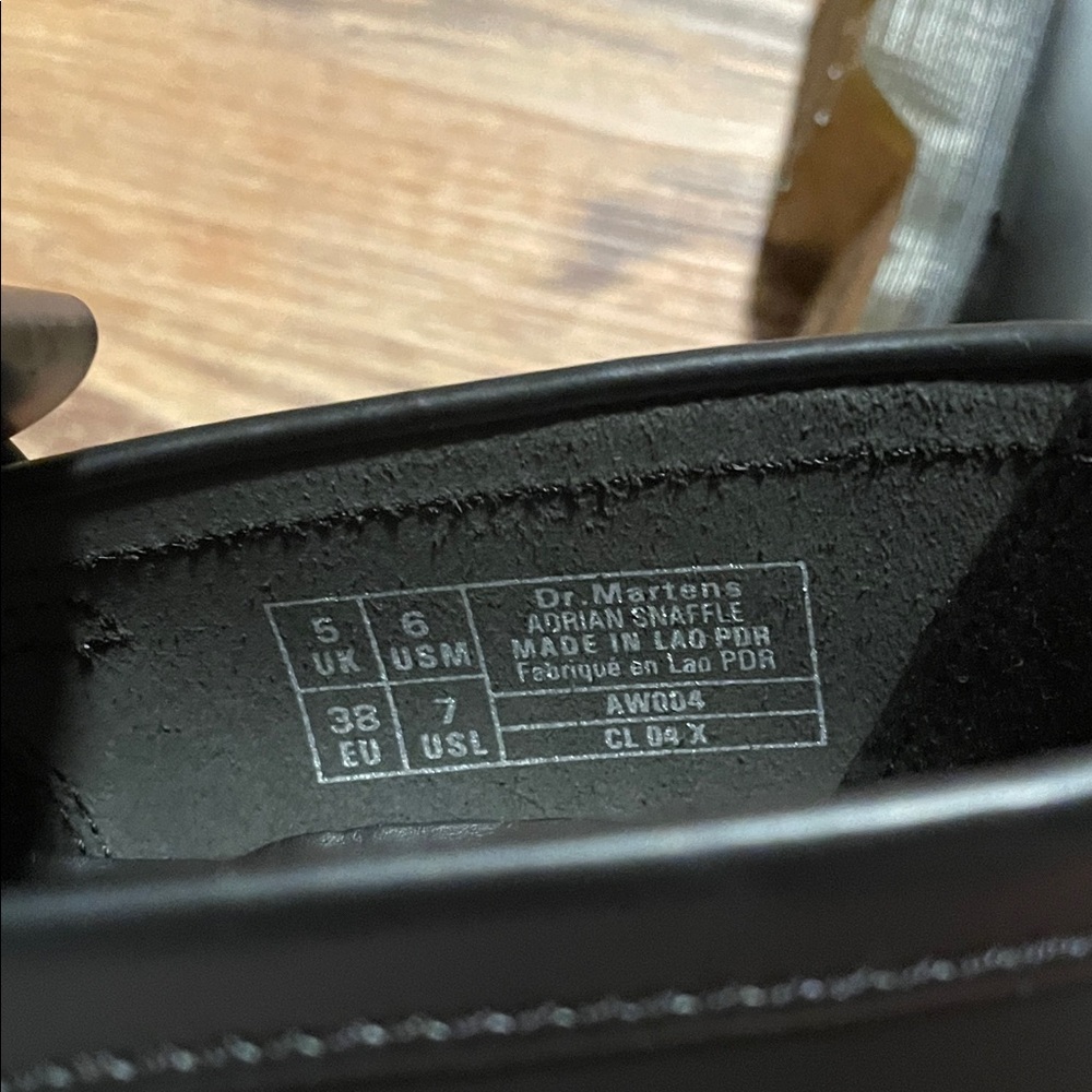 Dr. Martens Adrian Black Leather Loafers with Gold Accent - Picture 3 of 5